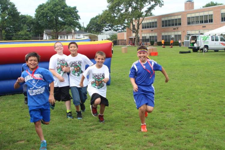 Kids running and having fun.